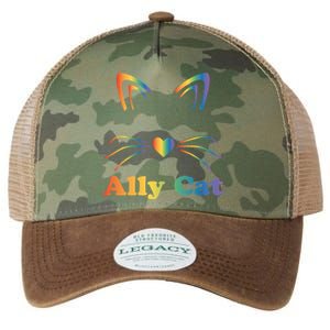 Lgbtq + Ally Cat Lgbtq Ally Cat Pride Gift Legacy Tie Dye Trucker Hat