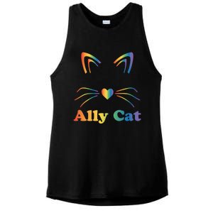 Lgbtq + Ally Cat Lgbtq Ally Cat Pride Gift Ladies PosiCharge Tri-Blend Wicking Tank