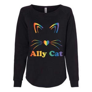 Lgbtq + Ally Cat Lgbtq Ally Cat Pride Gift Womens California Wash Sweatshirt