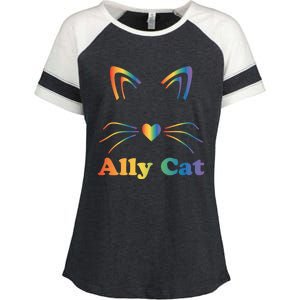 Lgbtq + Ally Cat Lgbtq Ally Cat Pride Gift Enza Ladies Jersey Colorblock Tee