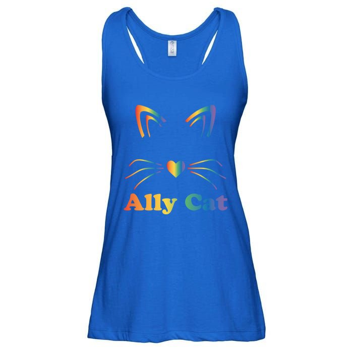 Lgbtq + Ally Cat Lgbtq Ally Cat Pride Gift Ladies Essential Flowy Tank