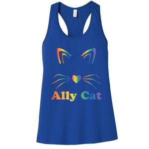 Lgbtq + Ally Cat Lgbtq Ally Cat Pride Gift Women's Racerback Tank