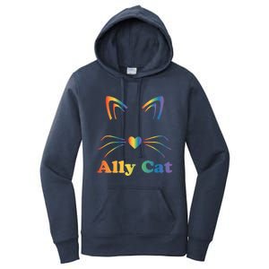 Lgbtq + Ally Cat Lgbtq Ally Cat Pride Gift Women's Pullover Hoodie