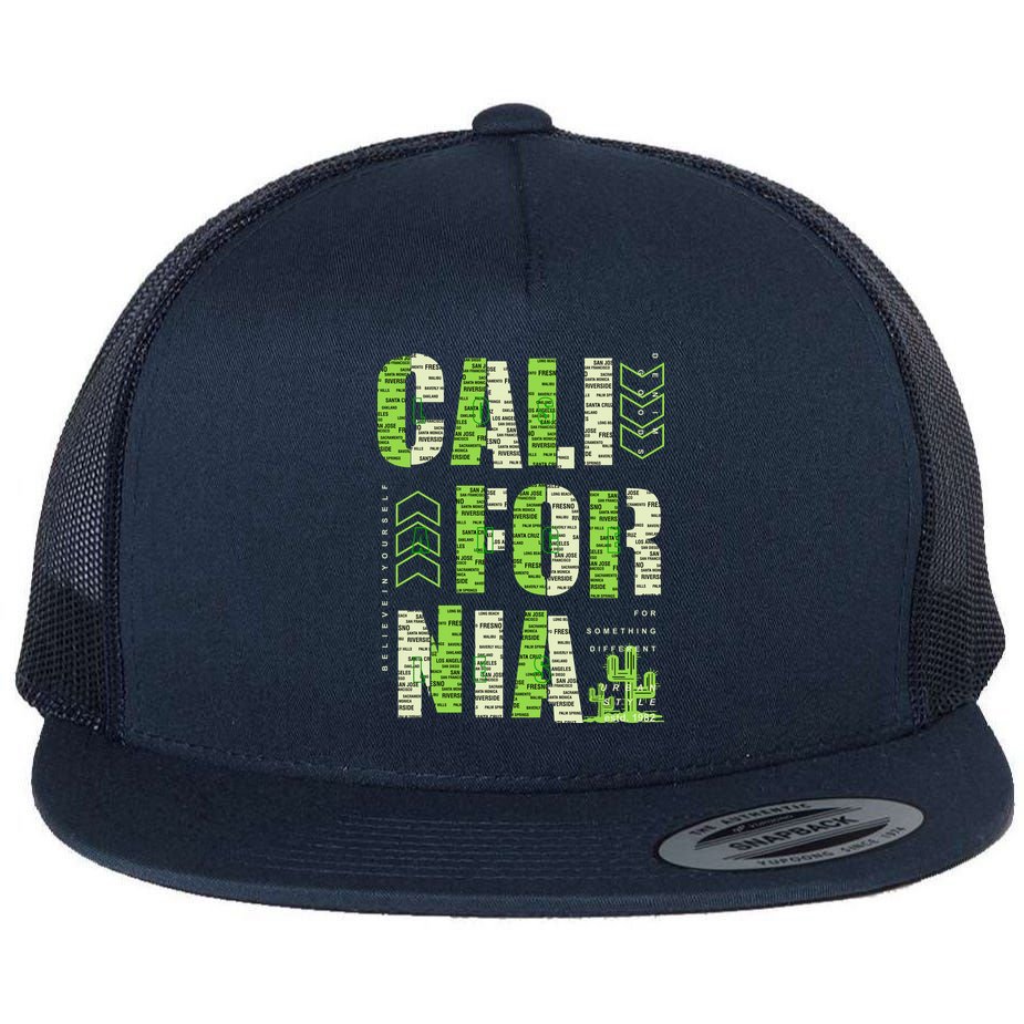 Los Angeles California Lettering Urban Flat Bill Trucker Hat