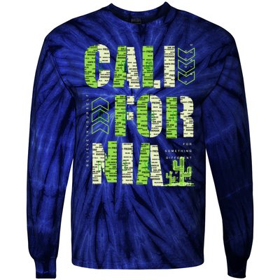 Los Angeles California Lettering Urban Tie-Dye Long Sleeve Shirt