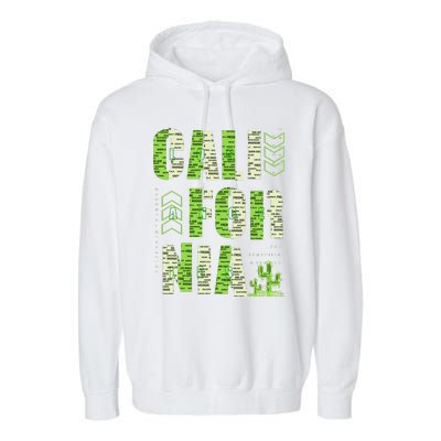 Los Angeles California Lettering Urban Garment-Dyed Fleece Hoodie