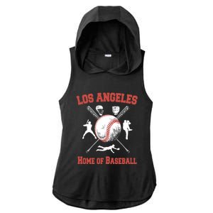 Los Angeles California Baseball Souvenirs Ladies PosiCharge Tri-Blend Wicking Draft Hoodie Tank