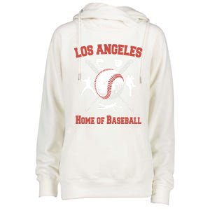 Los Angeles California Baseball Souvenirs Womens Funnel Neck Pullover Hood