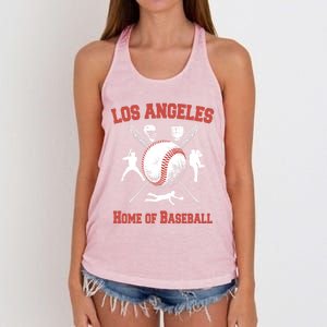 Los Angeles California Baseball Souvenirs Women's Knotted Racerback Tank