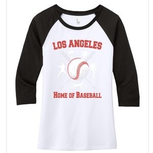 Los Angeles California Baseball Souvenirs Women's Tri-Blend 3/4-Sleeve Raglan Shirt