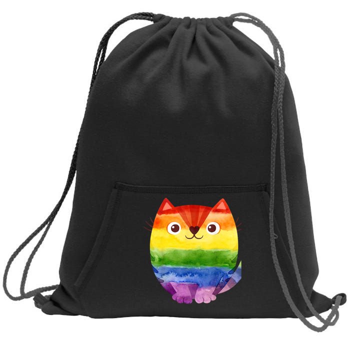 LGBT Allied Cat Be Kind Gay Rainbow Funny LGBTQ Sweatshirt Cinch Pack Bag