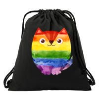 LGBT Allied Cat Be Kind Gay Rainbow Funny LGBTQ Drawstring Bag