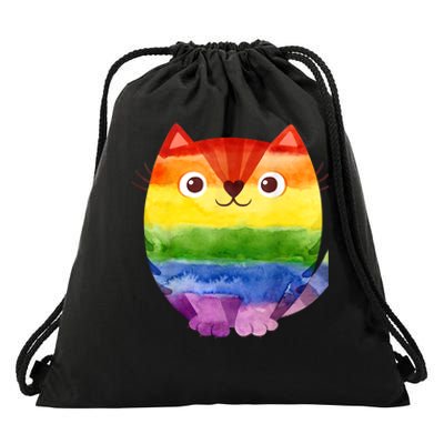 LGBT Allied Cat Be Kind Gay Rainbow Funny LGBTQ Drawstring Bag