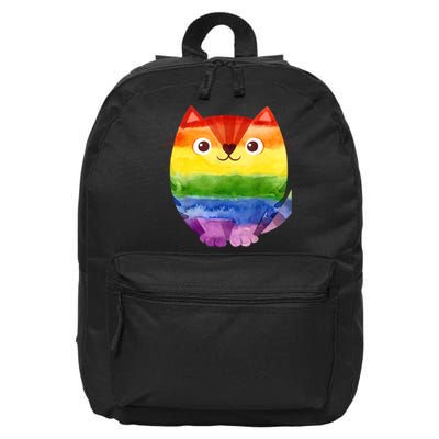 LGBT Allied Cat Be Kind Gay Rainbow Funny LGBTQ 16 in Basic Backpack