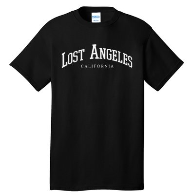 Los Angeles California LA Skyline Pride Black White Vintage Tall T-Shirt