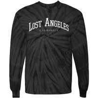 Los Angeles California LA Skyline Pride Black White Vintage Tie-Dye Long Sleeve Shirt