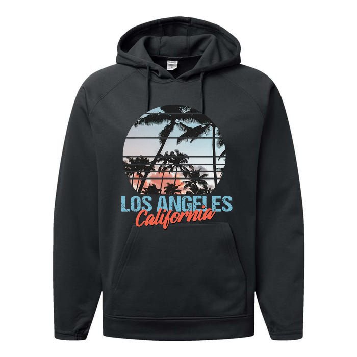 Los Angeles California Pride Vacation Travel Tourist Performance Fleece Hoodie