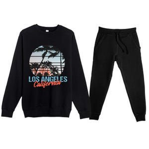 Los Angeles California Pride Vacation Travel Tourist Premium Crewneck Sweatsuit Set