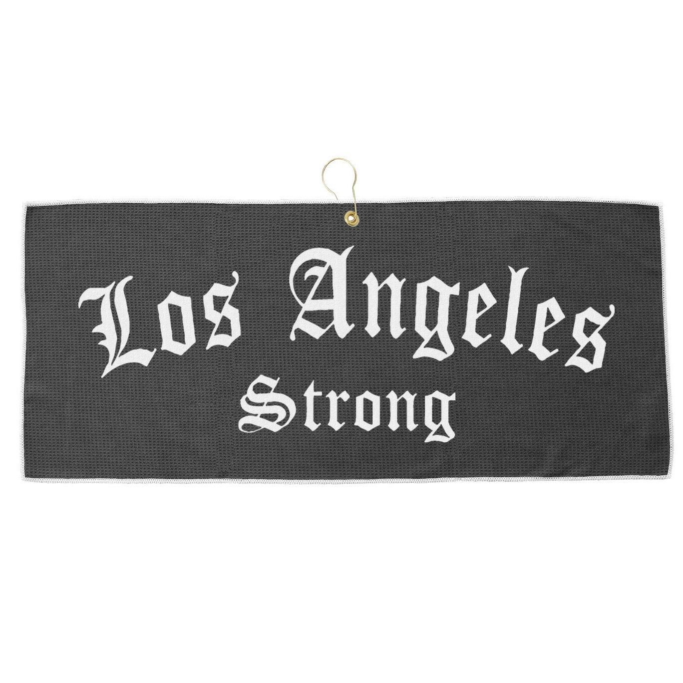 Los Angeles California Vintage We Stand La Strong Large Microfiber Waffle Golf Towel