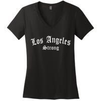 Los Angeles California Vintage We Stand La Strong Women's V-Neck T-Shirt