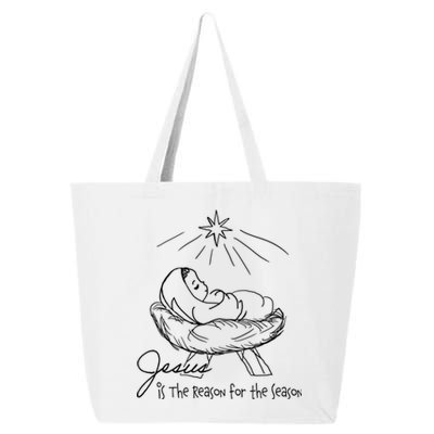 Line Art Christmas Jesus Is The Reason For The Season Gift 25L Jumbo Tote