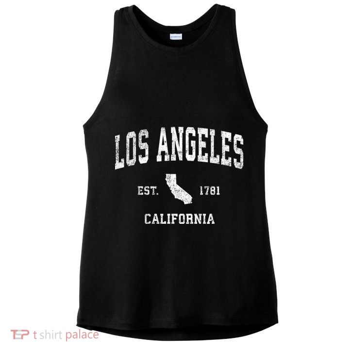 Los Angeles California Ca Vintage Sports Ladies PosiCharge Tri-Blend Wicking Tank