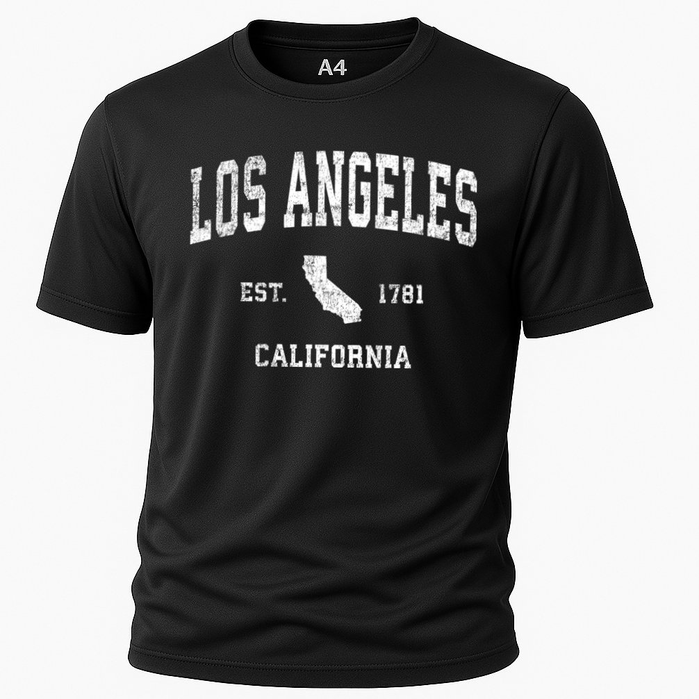 Los Angeles California Ca Vintage Sports Cooling Performance Crew T-Shirt