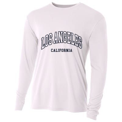 Los Angeles California Throwback Design Classic Cooling Performance Long Sleeve Crew