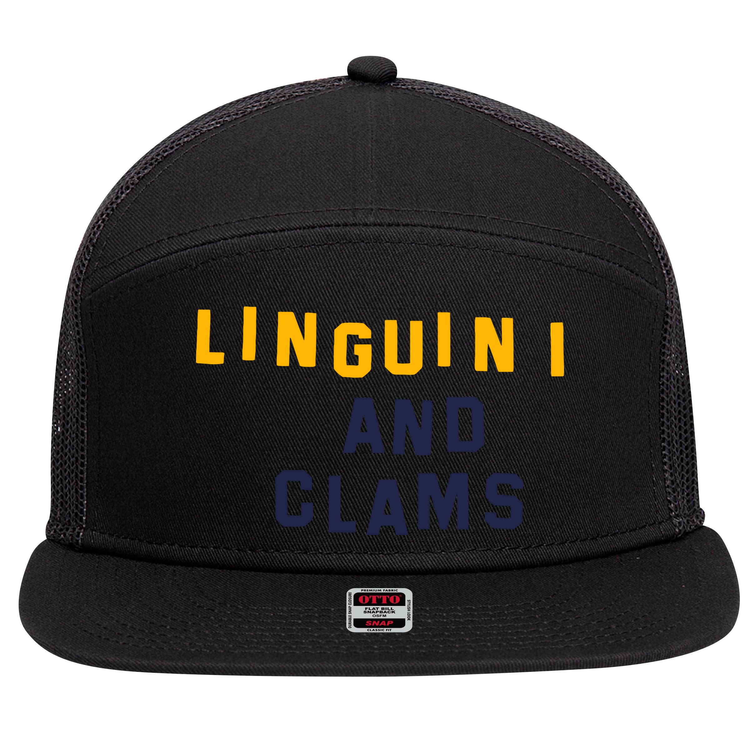 Linguini And Clams 7 Panel Mesh Trucker Snapback Hat