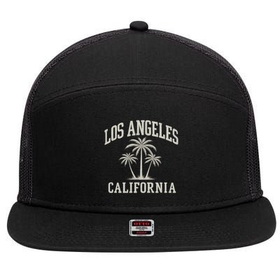 Los Angeles California 7 Panel Mesh Trucker Snapback Hat