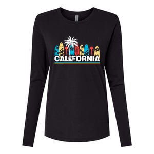 Los Angeles California Surfing Retro Logo Womens Cotton Relaxed Long Sleeve T-Shirt