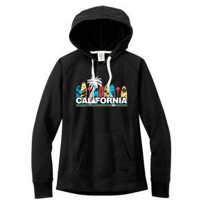 Los Angeles California Surfing Retro Logo Women's Fleece Hoodie