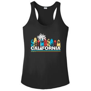 Los Angeles California Surfing Retro Logo Ladies PosiCharge Competitor Racerback Tank