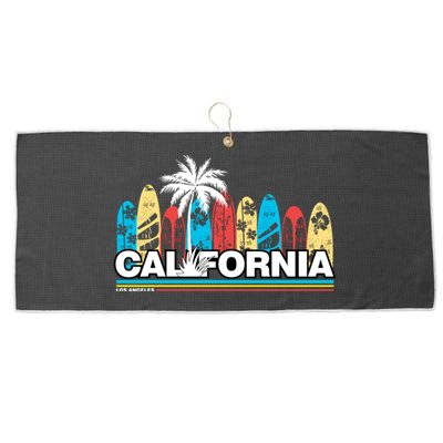 Los Angeles California Surfing Retro Logo Large Microfiber Waffle Golf Towel