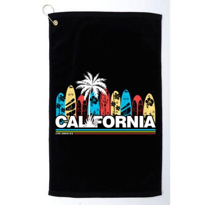 Los Angeles California Surfing Retro Logo Platinum Collection Golf Towel