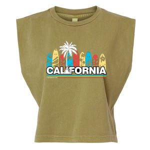 Los Angeles California Surfing Retro Logo Garment-Dyed Women's Muscle Tee