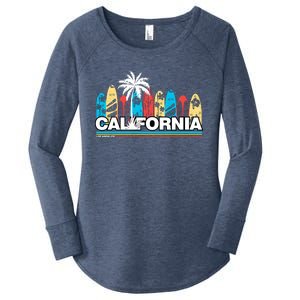 Los Angeles California Surfing Retro Logo Women's Perfect Tri Tunic Long Sleeve Shirt