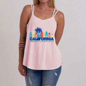 Los Angeles California Surfing Retro Logo Women's Strappy Tank