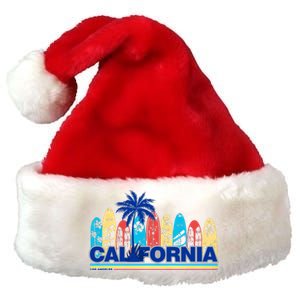 Los Angeles California Surfing Retro Logo Premium Christmas Santa Hat