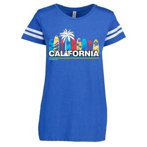 Los Angeles California Surfing Retro Logo Enza Ladies Jersey Football T-Shirt