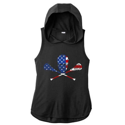 Lacrosse Flag Ladies PosiCharge Tri-Blend Wicking Draft Hoodie Tank