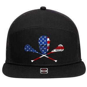 Lacrosse Flag 7 Panel Mesh Trucker Snapback Hat