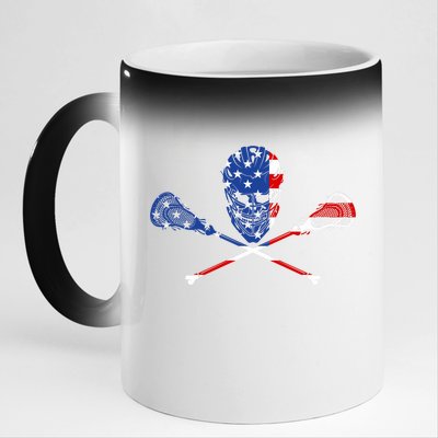 Lacrosse Flag 11oz Black Color Changing Mug