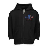 Lacrosse Flag Toddler Zip Fleece Hoodie