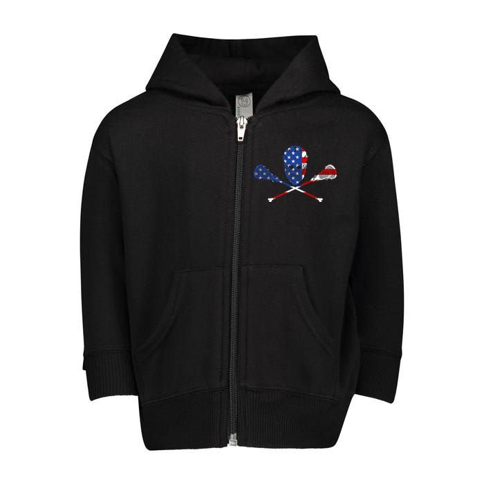 Lacrosse Flag Toddler Zip Fleece Hoodie