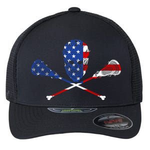 Lacrosse Flag Flexfit Unipanel Trucker Cap