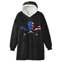 Lacrosse Flag Hooded Wearable Blanket