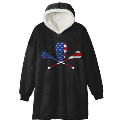 Lacrosse Flag Hooded Wearable Blanket