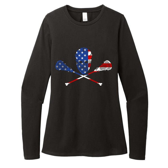 Lacrosse Flag Womens CVC Long Sleeve Shirt