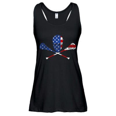 Lacrosse Flag Ladies Essential Flowy Tank